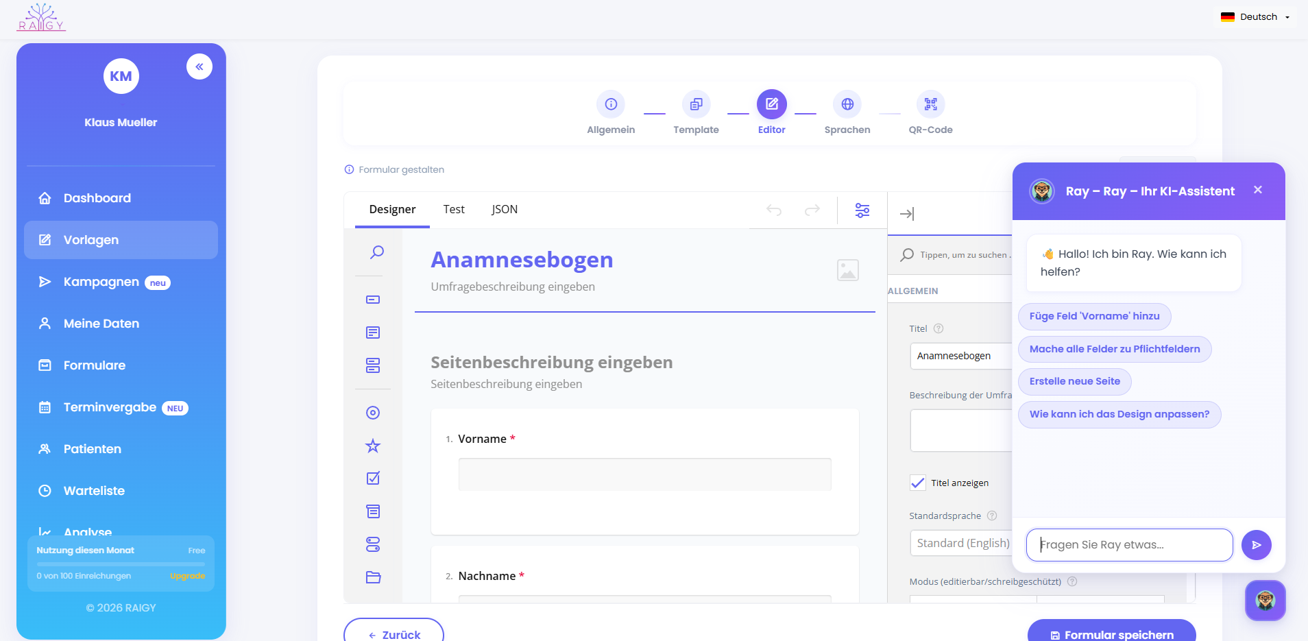 raigy digital form builder for medical practices